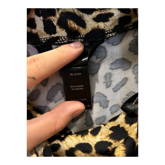 Ali Miles Animal Print Cowl Neck Drawstring Tunic Top Size 2X Lagenlook - Picture 3 of 6